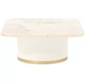 Gineverra Ivory and Gold Rectangular Cocktail Table