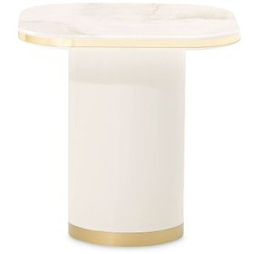 Gineverra Ivory Gold Square End Table