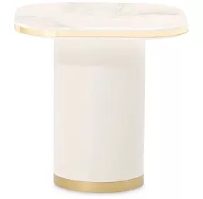 Gineverra Ivory Gold Square End Table