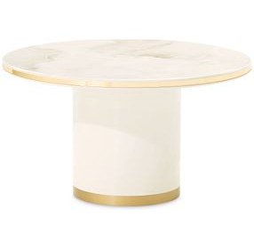 Gineverra Ivory Gold Round Cocktail Table
