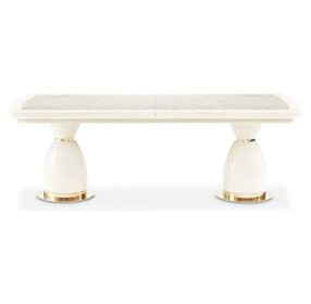 Lisbon Silken Matte Cream 113" Extendable Rectangular Dining Table