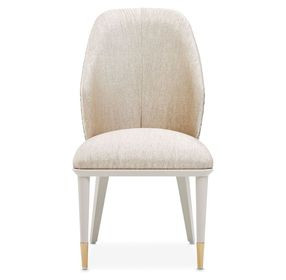 Lisbon Silken Matte Cream and Opal Dining Side Chair