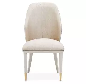 Lisbon Silken Matte Cream and Opal Dining Side Chair