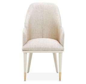 Lisbon Silken Matte Cream and Opal Dining Arm Chair