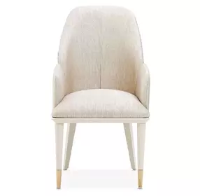 Lisbon Silken Matte Cream and Opal Dining Arm Chair