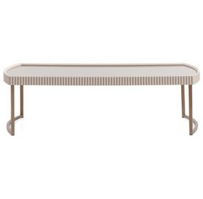 Barcelona Silken Cream and Bronze Rectangular Cocktail Table