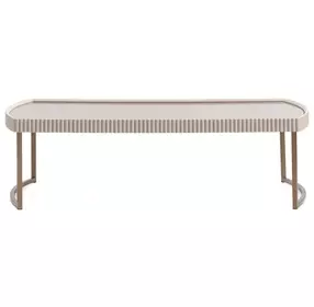 Lisbon Silken Cream and Bronze Rectangular Cocktail Table