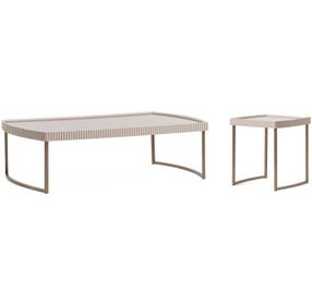 Lisbon Silken Cream and Bronze Occasional Table Set