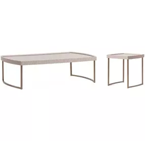 Lisbon Silken Cream and Bronze Occasional Table Set