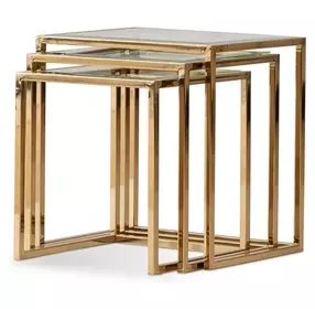 Savannah Breeze Bright Gold Nesting Tables Set of 3
