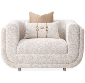 Savannah Breeze Cashmere Upholstered Matching Accent Chair with Pillow