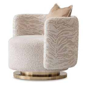 Summerlin Breeze Gold and Cashmere Swivel Chair