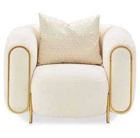 Sassani Gold and Crepe Accent Chair