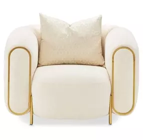 Sassani Gold and Crepe Accent Chair