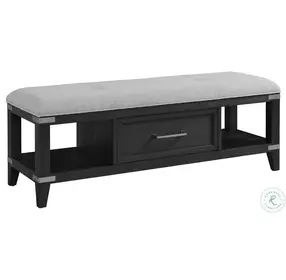 Laguna Bedroom Weathered Steel 52" Drawer Bench