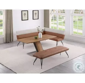Eden Walnut Dining Room Set  with Nook Bench