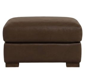 Inglewood Vintage Brown Cigar Leather Upholstered Rectangular Ottoman