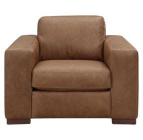 Inglewood Vintage Brown Derby Leather Upholstered Accent Chair