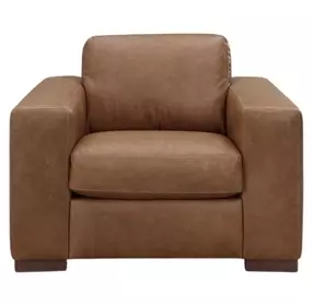 Inglewood Vintage Brown Derby Leather Upholstered Accent Chair