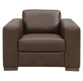Inglewood Vintage Brown Cigar Leather Upholstered Accent Chair