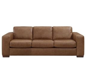 Inglewood Vintage Brown Derby Leather 92" Sofa