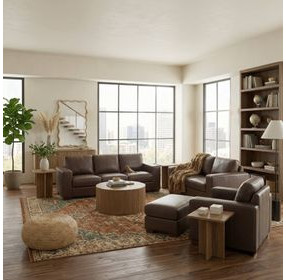 Inglewood Vintage Brown Cigar Leather Living Room Set