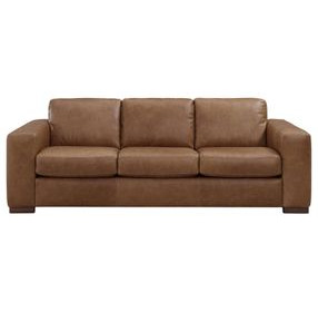 Inglewood Vintage Brown Derby Leather 91" Queen Sleeper Sofa