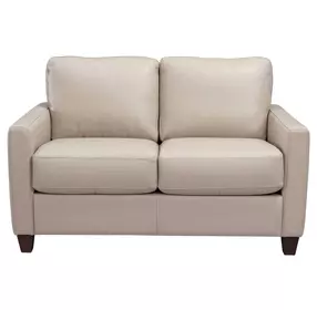 Millbrook Taupe Plain Leather 60" Loveseat