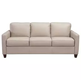 Verona Taupe Plain Leather 84" Sofa