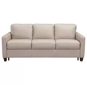 Verona Taupe Plain Leather 85" Queen Sleeper Sofa