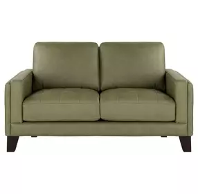 Vaughn Green Clover Leather 61" Loveseat