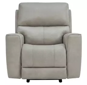Laredo Cement Leather Zero Gravity Glider Power Recliner with Power Headrest and USB Charging