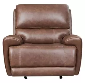 Highland Brown Coffee Leather Zero Gravity Glider Power Recliner with Power Headrest and USB Charging