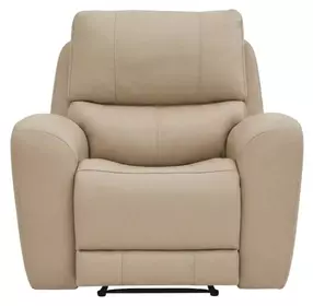 Bel Vista Taupe Leather Glider Power Recliner with USB Charging