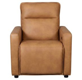 Adell Saddle Leather Lay Flat Power Recliner with Power Headrest and USB Charging
