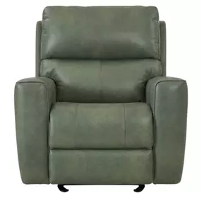 Laredo Sage Moss Leather Zero Gravity Glider Power Recliner with Power Headrest and USB Charging