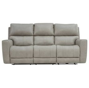 Laredo Cement Leather 87" Zero Gravity Power Reclining Sofa with Fold Down Center Console and USB Charging