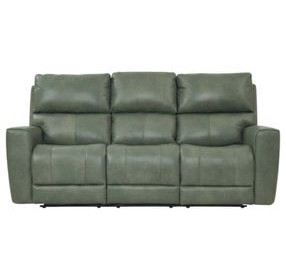 Laredo Sage Moss Leather 87" Zero Gravity Power Reclining Sofa with Fold Down Center Console and USB Charging