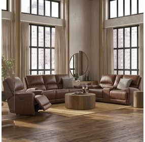 Highland Brown Coffee Zero Gravity Power Reclining Living Room Set with Power Headrest and USB Charging
