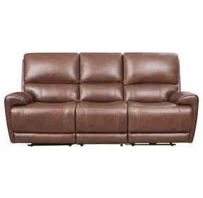 Highland Brown Coffee Leather 90" Zero Gravity Power Reclining Sofa with Power Headrest and USB Charging