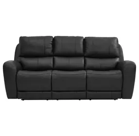 Bel Vista Black Leather 85" Zero Gravity Power Reclining Sofa with USB Charging