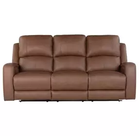 Aria Brown Havana Leather 82" Zero Gravity Triple Power Reclining Sofa with USB Charging