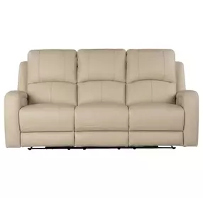 Aria Taupe Stone Leather 82" Zero Gravity Triple Power Reclining Sofa with USB Charging