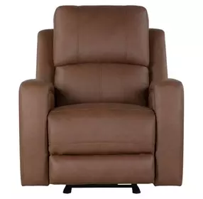 Aria Brown Havana Leather Triple Power Glider Recliner with USB Charging
