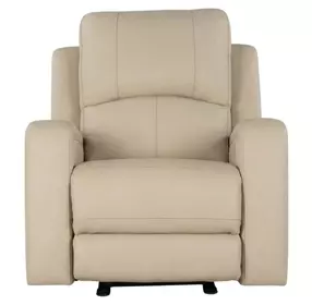 Aria Taupe Stone Leather Triple Power Glider Recliner with USB Charging