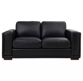Luca Black Leather 78" Loveseat