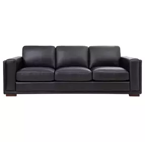 Luca Black Leather 103" Sofa