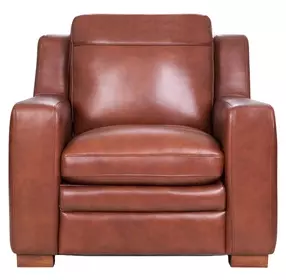 Ellery Brown Auburn Leather Upholstered Accent Chair