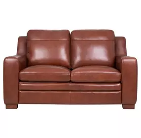 Finnley Brown Auburn Leather 66" Loveseat