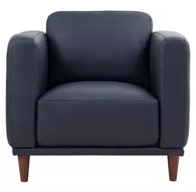 Beckett Midnight Blue Leather Upholstered Accent Chair